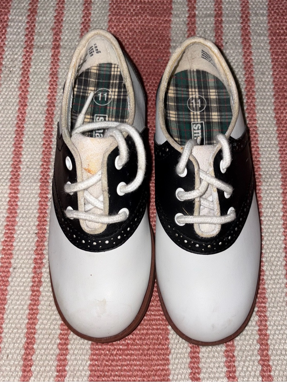 smartfit White and Black Kids Lace-Up Dress Shoes